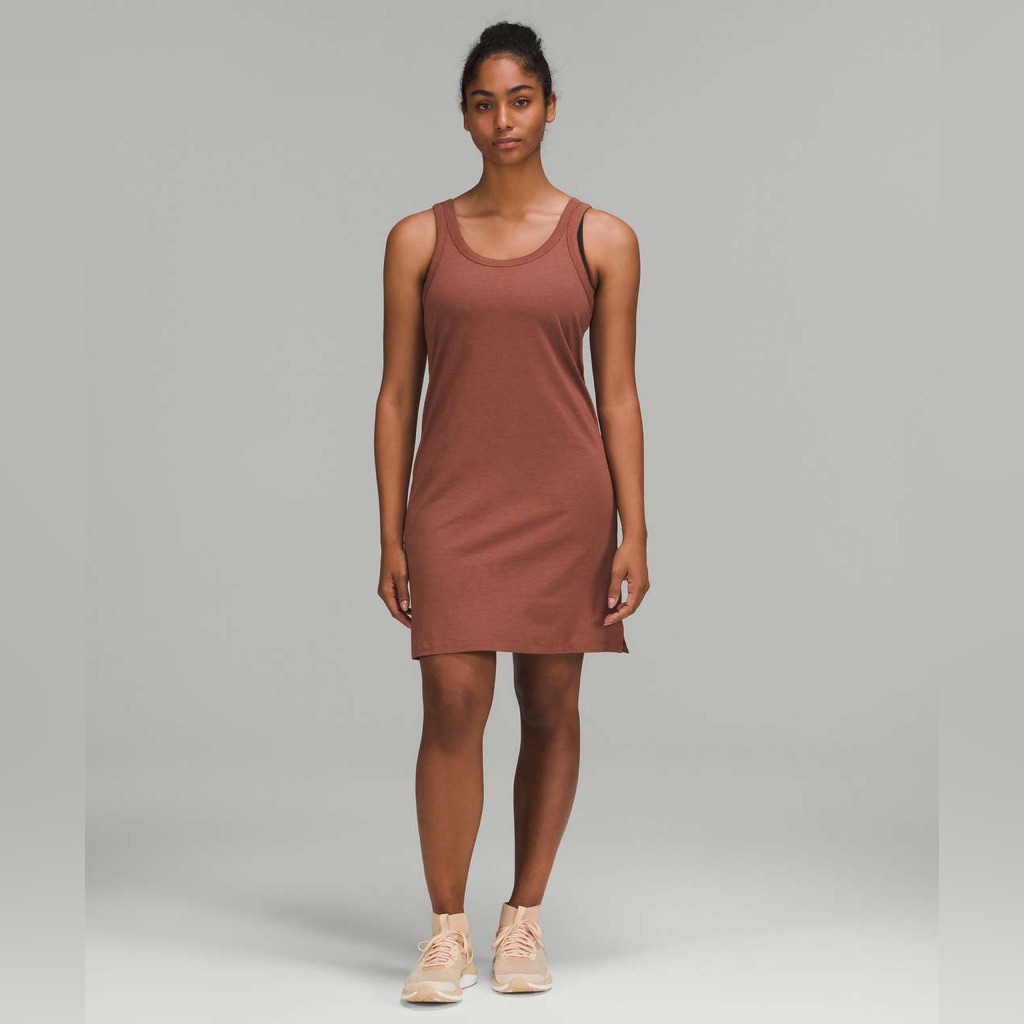Lululemon Ancp Classic Cotton Blend Scoop Dress Ancient Copper Brown Medium